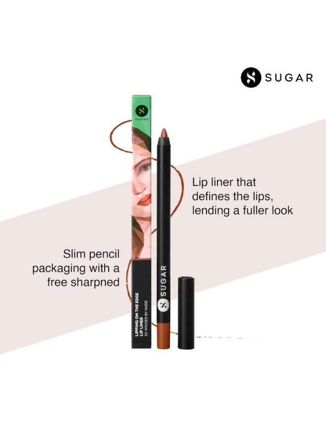 شوجار قلم تحديد الشفاه مات من SUGAR Cosmetics Lipping On The Edge | يدوم حتى 10 ساعات | مقاوم للماء | 1.2 جرام - 02 Wooed By Nude (لون خوخي طبيعي) - Image 2